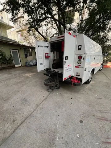 Magnet Plumbing service vehicle on-site for Slab Leak Repair in Ingleside